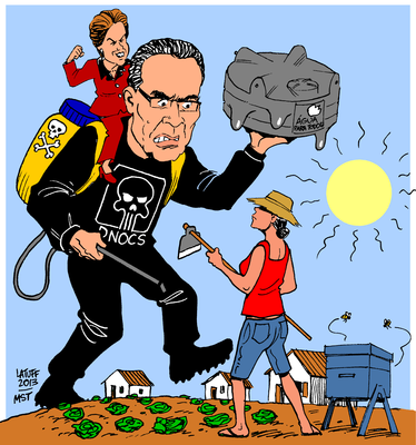 Charge Latuff sobre o perímetro irrigado